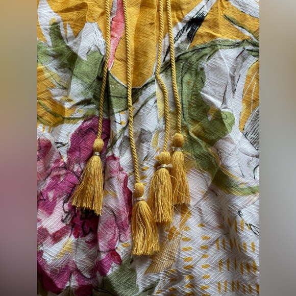 Anthropologie One September Paradiso Gold Koi Embroidered Maxi Dress Size XS - Picture 12 of 15